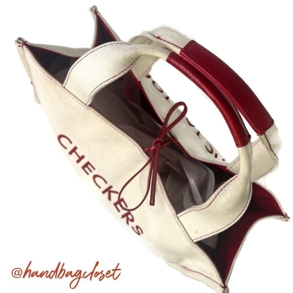 Kate Spade New York Mason Long Handles "TIC TAC TOE" "CHECKERS" Canvas Game Tote - Picture 4 of 16